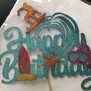Happy Birthday Cake Topper  - Surfer theme. BRAND NEW